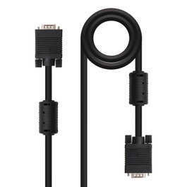 Nanocable Cable SVGA con Ferrita, VGA Macho a VGA Macho, 15m, Negro